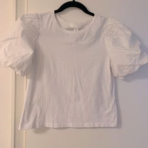 White puff sleeve top